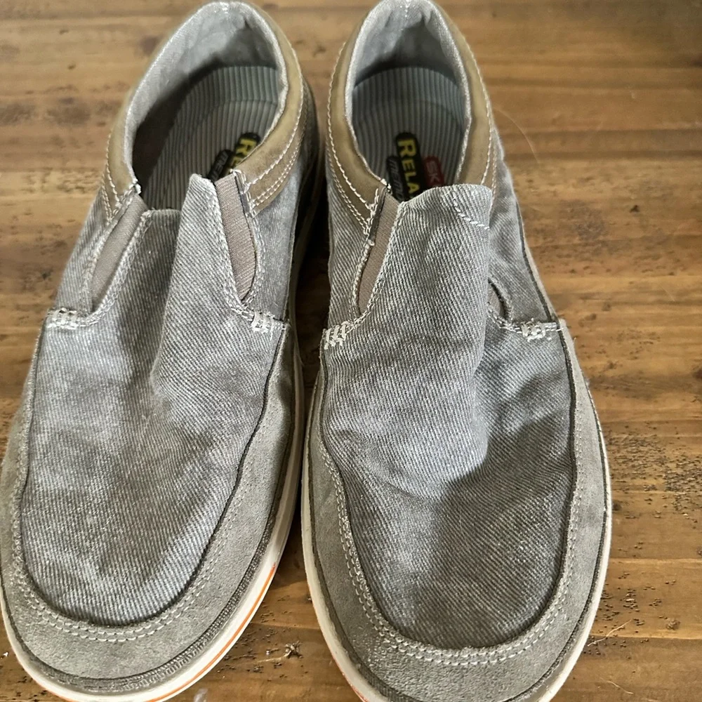 New Skechers Mens 64355/GRY Landen Steller Size 9.5 Shoes Slip On Loafer Foam